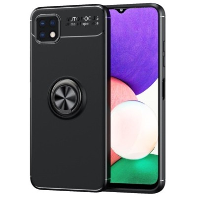 Samsung Galaxy A22 „FOCUS“ Kickstand kieto silikono TPU juodas dėklas - nugarėlė | Priedai.lt