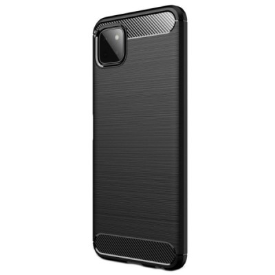 Samsung Galaxy A22 Carbon kieto silikono TPU juodas dėklas - nugarėlė | Priedai.lt
