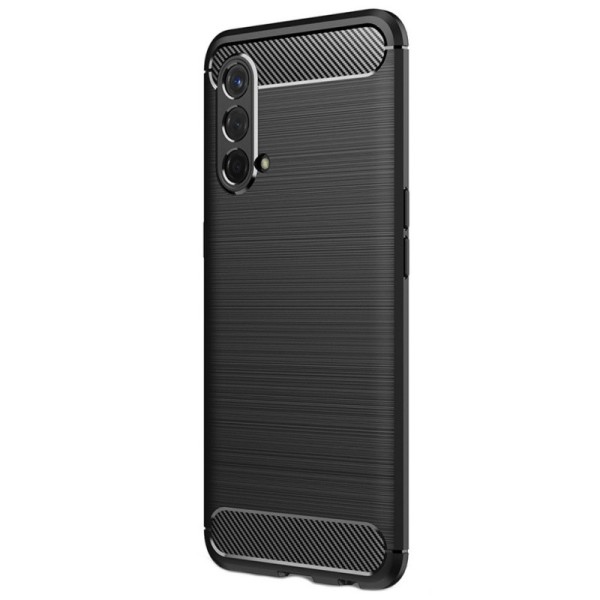 „Carbon“ Kõva silikoon (TPU) kaaned - must (OnePlus Nord CE)