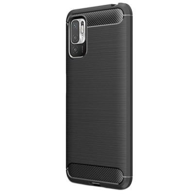 Xiaomi Poco M3 Pro (Redmi Note 10 5G) Carbon kieto silikono TPU juodas dėklas - nugarėlė | Priedai.lt