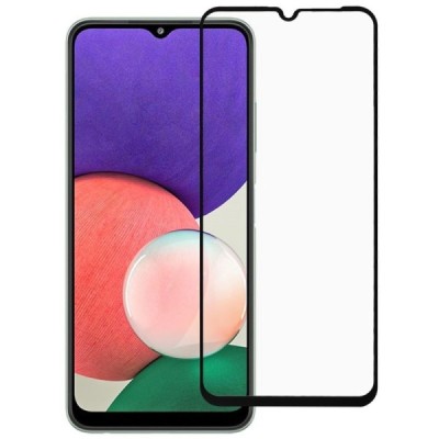 Samsung Galaxy A22 5G (A226B, A225F) „Rurihai“ 9H Tempered Glass sustiprintos apsaugos juodas pilnai dengiantis apsauginis ekran