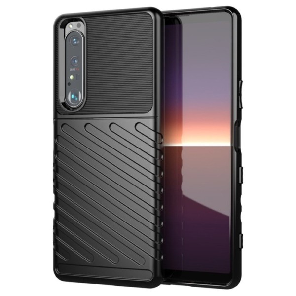 „Twill“ Kõva silikoon (TPU) kaaned - must (Xperia 1 III)