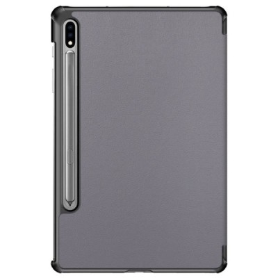 Samsung Galaxy Tab S7 FE 12.4", S7+ 12.4" (T976) atverčiamas pilkas odinis dėklas - knygutė (sulankstomas) | Priedai.lt