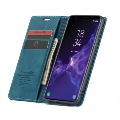 Samsung Galaxy S9 (G960) CaseMe Retro solidus atverčiamas žalias odinis dėklas - knygutė | Priedai.lt