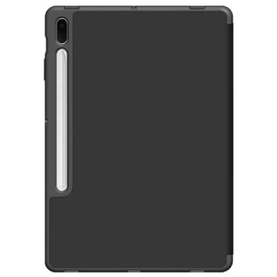 Samsung Galaxy Tab S7 FE (T736B,T730) atverčiamas juodas odinis dėklas - knygutė su vieta liestukui | Priedai.lt