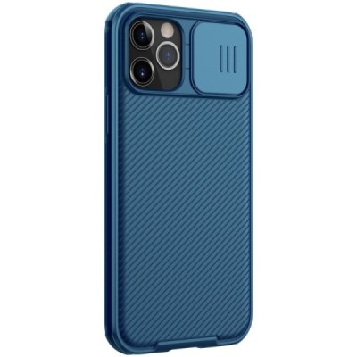 Apple iPhone 12 (12 Pro) „Nillkin“ CamShield mėlynas dėklas, nugarėlė su kameros apsauga | Priedai.lt