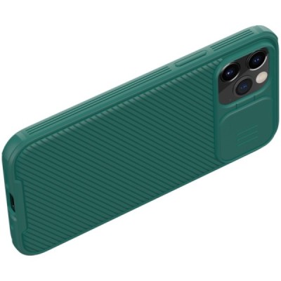 Apple iPhone 12 (12 Pro) „Nillkin“ CamShield žalias dėklas, nugarėlė su kameros apsauga | Priedai.lt