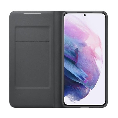 Samsung Galaxy S21+ (G996B) originalus Smart Led View Cover atverčiamas juodas dėklas - knygutė | Priedai.lt