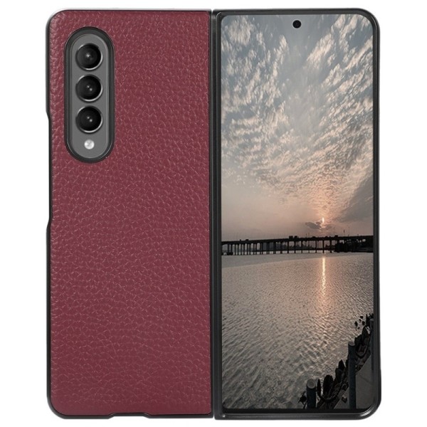 „Deluxe Leather“ kaaned - burgundi (Galaxy Z Fold3)