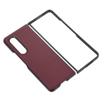 Samsung Galaxy Z Fold3 5G (F926B) Deluxe Leather bordo odinis dėklas - nugarėlė | Priedai.lt