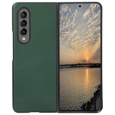Samsung Galaxy Z Fold3 5G (F926B) Deluxe Leather žalias odinis dėklas - nugarėlė | Priedai.lt
