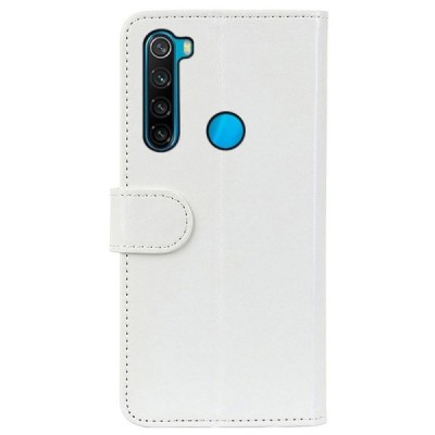 Xiaomi Redmi Note 8 2021 atverčiamas baltas odinis dėklas, knygutė - piniginė | Priedai.lt
