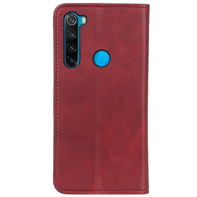 Xiaomi Redmi Note 8 2021 „Split“ raudonas odinis atverčiamas dėklas - knygutė | Priedai.lt