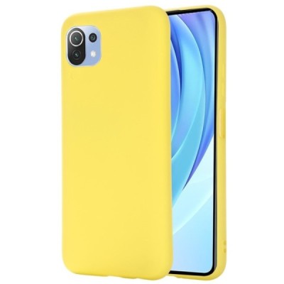 Xiaomi Mi 11 Lite Shell kieto silikono TPU geltonas dėklas - nugarėlė | Priedai.lt