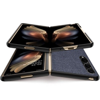 „Bi-Color“ Splicing Samsung Galaxy Z Fold3 5G (F926B) juodas tekstilės dėklas | Priedai.lt