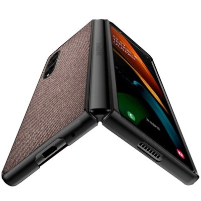 „Bi-Color“ Splicing Samsung Galaxy Z Fold3 5G (F926B) rudas tekstilės dėklas | Priedai.lt