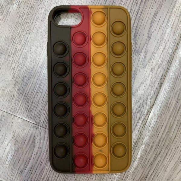 „Popit“ Bubble pehme silikoon (TPU) kaaned - pruun (iPhone 6 / 7 / 8 / SE 2020 / SE 2022)