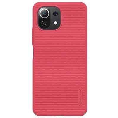 Xiaomi Mi 11 Lite Nillkin Frosted Shield raudonas plastikinis dėklas | Priedai.lt