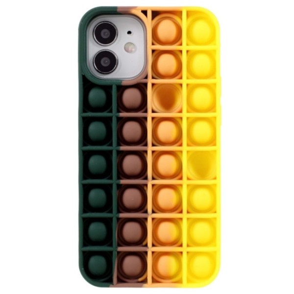 „Popit“ Bubble pehme silikoon (TPU) kaaned - tamsiai roheline (iPhone 12 Mini)