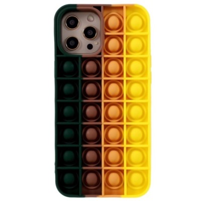 Apple iPhone 12 Pro Max „Popit“ Bubble minkšto silikono TPU tamsiai žalias dėklas - nugarėlė | Priedai.lt