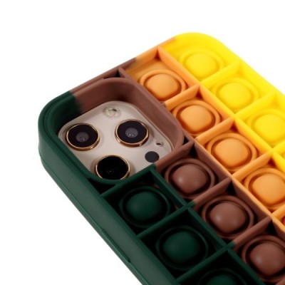 Apple iPhone 12 Pro Max „Popit“ Bubble minkšto silikono TPU tamsiai žalias dėklas - nugarėlė | Priedai.lt
