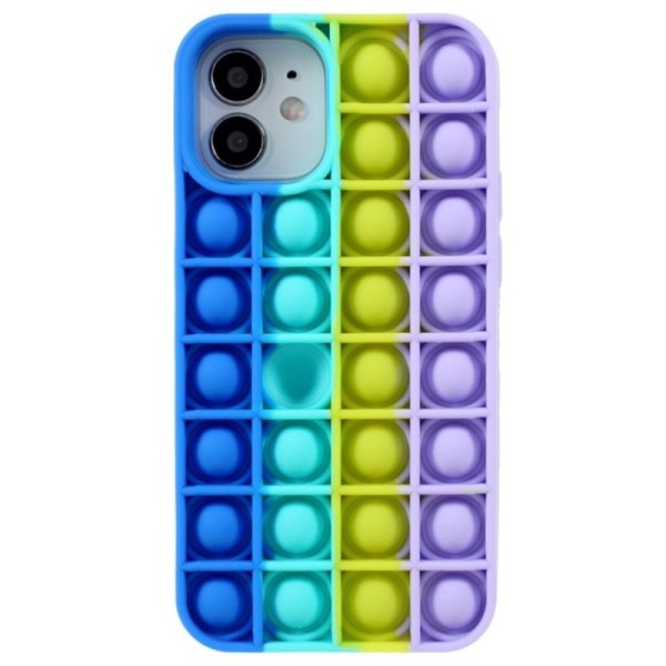 „Popit“ Bubble pehme silikoon (TPU) kaaned - sinine (iPhone 12 / 12 Pro)
