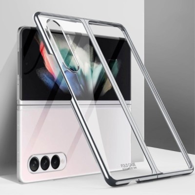 Samsung Galaxy Z Fold3 5G (F926B) GKK skaidrus plastikinis sidabro spalvos dėklas - nugarėlė | Priedai.lt