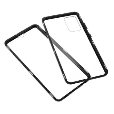 Samsung Galaxy A32 4G (A325F) Frame skaidrus (permatomas) magnetinis dvigubas plastikinis dėklas | Priedai.lt