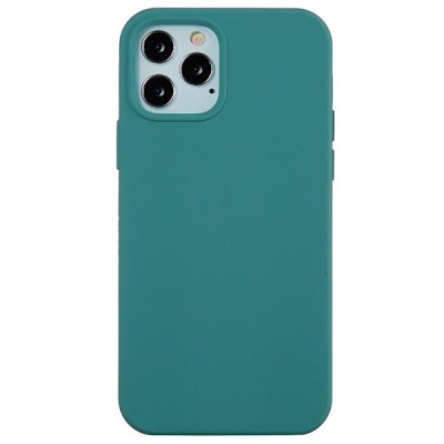 Apple iPhone 12 (12 Pro) kieto silikono TPU tamsiai žalias dėklas - nugarėlė | Priedai.lt