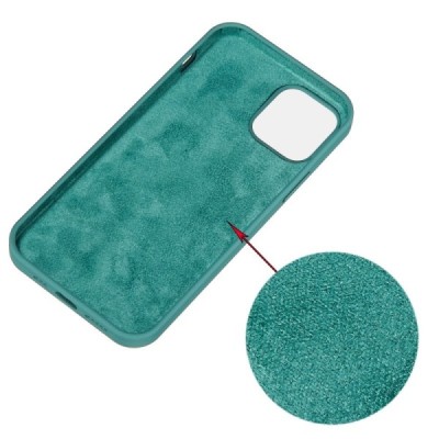 Apple iPhone 12 (12 Pro) kieto silikono TPU tamsiai žalias dėklas - nugarėlė | Priedai.lt