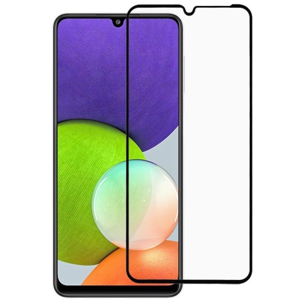 „Rurihai“ Tempered Glass täielik katvus kaitsev ekraaniklaas 2.5D - must (Galaxy A22 4G)