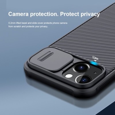 Apple iPhone 13 „Nillkin“ CamShield juodas dėklas, nugarėlė su kameros apsauga | Priedai.lt