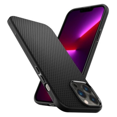 „Spigen“ Liquid Air Apple iPhone 13 Pro juodas kieto silikono dėklas | Priedai.lt
