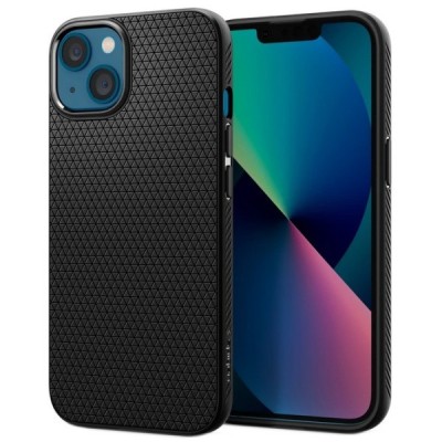 „Spigen“ Liquid Air Apple iPhone 13 juodas kieto silikono dėklas | Priedai.lt