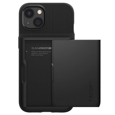 „Spigen“ Slim Armor CS Apple iPhone 13 juodas kieto silikono dėklas | Priedai.lt