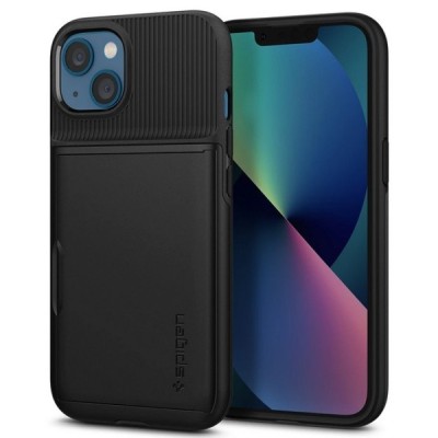 „Spigen“ Slim Armor CS Apple iPhone 13 juodas kieto silikono dėklas | Priedai.lt