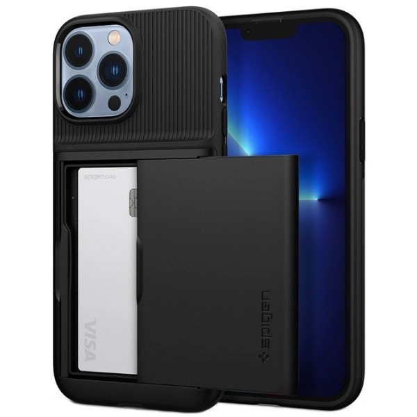 „Spigen“ Slim Armor CS kaaned - must (iPhone 13 Pro Max)
