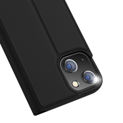 „Dux Ducis“ Skin serijos Apple iPhone 13 Mini juodas odinis atverčiamas dėklas | Priedai.lt