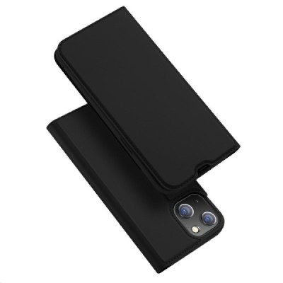 „Dux Ducis“ Skin serijos Apple iPhone 13 Mini juodas odinis atverčiamas dėklas | Priedai.lt