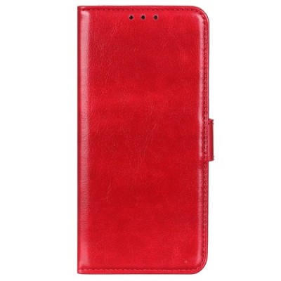 Xiaomi 11T (11T Pro) atverčiamas raudonas odinis dėklas, knygutė - piniginė | Priedai.lt