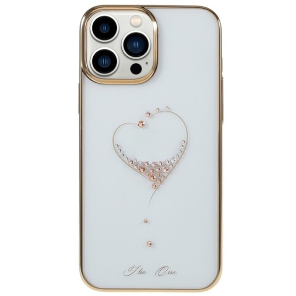 „Kingxbar“ Love Swarovski kaaned - kuldne (iPhone 13 Pro Max)