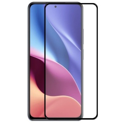 Xiaomi Poco F3 (Mi 11i) „Hat-Prince“ 9H Tempered Glass sustiprintos apsaugos juodas pilnai dengiantis apsauginis ekrano stiklas