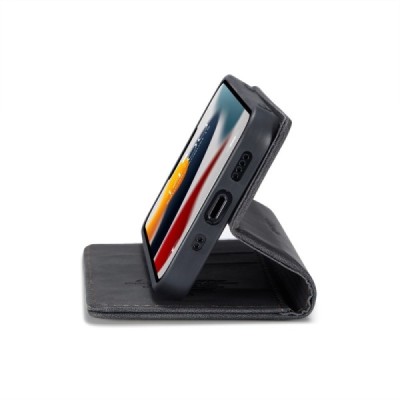 Apple iPhone 13 Mini CaseMe Retro solidus atverčiamas juodas odinis dėklas - knygutė | Priedai.lt