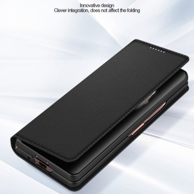 Samsung Galaxy Z Fold3 5G (F926B) „Split“ juodas odinis atverčiamas dėklas - knygutė | Priedai.lt