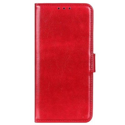 Xiaomi Redmi 10 atverčiamas raudonas odinis dėklas, knygutė - piniginė | Priedai.lt