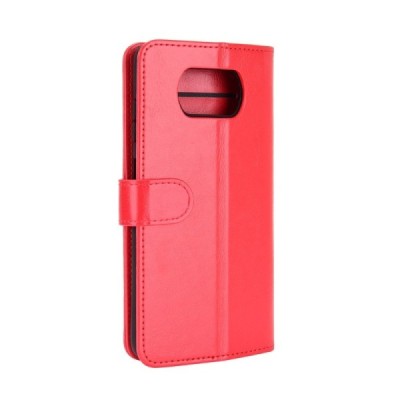 Xiaomi Poco X3 (X3 Pro) ümberpööratav punane nahkkott, vihik - rahakott | Priedai.lt