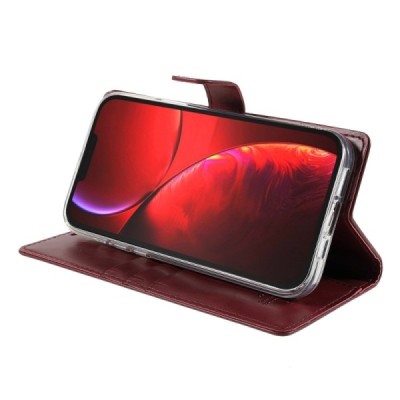 Mercury Blue Moon atverčiamas Apple iPhone 13 Pro Max bordo odinis dėklas - piniginė | Priedai.lt