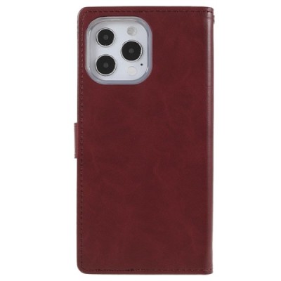 Mercury Blue Moon atverčiamas Apple iPhone 13 Pro bordo odinis dėklas - piniginė | Priedai.lt