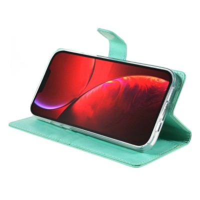 Mercury Blue Moon atverčiamas Apple iPhone 13 Pro mėtinis odinis dėklas - piniginė | Priedai.lt