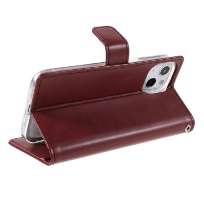 Mercury Blue Moon atverčiamas Apple iPhone 13 Mini bordo odinis dėklas - piniginė | Priedai.lt